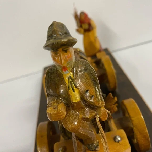 Rhon Sepp German Hand Carved Carriage Scene. Rare. Vintage 60’s or older.